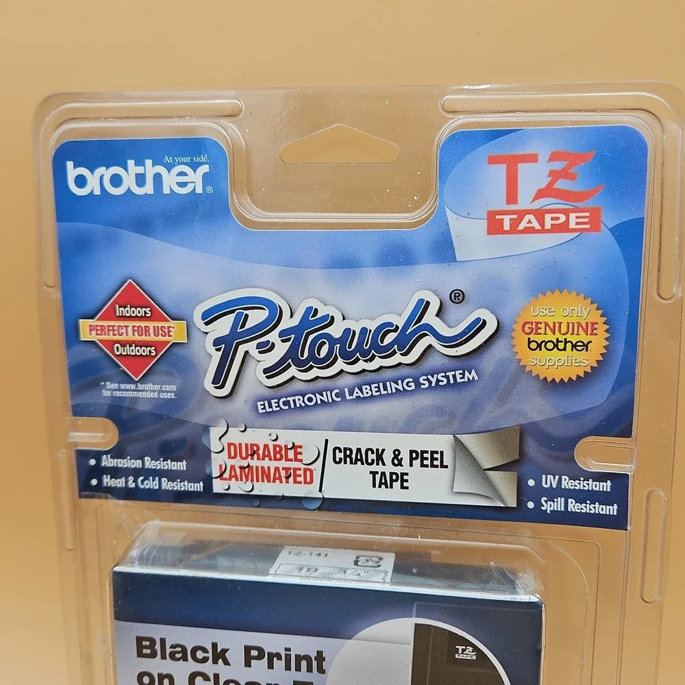 Brother P-Touch TZ-141 Genuine Black Ink on 3/4